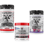 Load image into Gallery viewer, Frontline Formulations Gauntlet Pumpageddon Creatine Monohydrate Stack Gauntlet is quickly becoming one of the most sought after mid stim pres on the market! -boasting 275mg of caffeine combined with 50mg of astragin for almost instant absorption!-300mg o