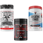 Load image into Gallery viewer, Frontline Formulations Hi Stim Preworkout Stack With Creatine Chaos Pumpageddon Strap in! This concoction is for people that chase only the most ridiculous pumps! With a jaw dropping 7,000mg of L-Citruline Malate and key ingredients like nitrosigine, beta