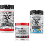Load image into Gallery viewer, Frontline Formulations Gauntlet Pumpageddon Creatine Monohydrate Stack Gauntlet is quickly becoming one of the most sought after mid stim pres on the market! -boasting 275mg of caffeine combined with 50mg of astragin for almost instant absorption!-300mg o