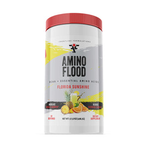 Frontline Formulations Amino Flood Strap in! This concoction is for people that chase only the most ridiculous pumps! With a jaw dropping 7,000mg of L-Citruline Malate and key ingredients like nitrosigine, beta alanine and S7, this caffeine-free preworkou
