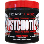 Load image into Gallery viewer, Insane Labs - Psychotic Pre Workout Insane Labz Psychotic Ingredients Supplement Facts Serving Size: 1 Scoop Servings Per Container: 35 Psychotic Blend 4459mg Beta Alanine, Creatine Monohydrate, Caffeine Anhydrous, AMPiberry (Juniperus Communis)(berry), H