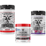 Load image into Gallery viewer, Frontline Formulations Gauntlet Pumpageddon Creatine Monohydrate Stack Gauntlet is quickly becoming one of the most sought after mid stim pres on the market! -boasting 275mg of caffeine combined with 50mg of astragin for almost instant absorption!-300mg o
