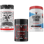 Load image into Gallery viewer, Frontline Formulations Hi Stim Preworkout Stack With Creatine Chaos Pumpageddon Strap in! This concoction is for people that chase only the most ridiculous pumps! With a jaw dropping 7,000mg of L-Citruline Malate and key ingredients like nitrosigine, beta
