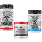 Load image into Gallery viewer, Frontline Formulations Gauntlet Pumpageddon Creatine Monohydrate Stack Gauntlet is quickly becoming one of the most sought after mid stim pres on the market! -boasting 275mg of caffeine combined with 50mg of astragin for almost instant absorption!-300mg o
