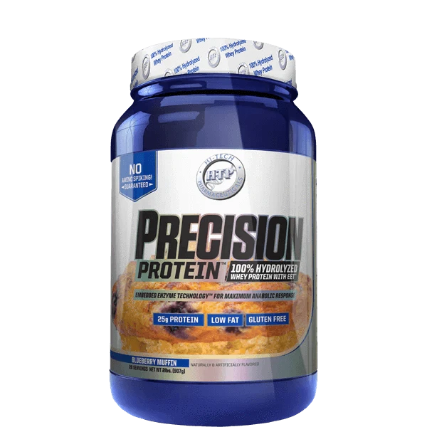 Hi-Tech Precision Protein 2lb 100% Hydrolyzed Whey Protein! 25 grams of Ultra-Premium Protein per serving! Only 2 grams of Fat and 2 grams of Carbs per serving! Gluten Free Hi-Tech Pharmaceuticals are proud to announce the latest breakthrough in Whey Prot