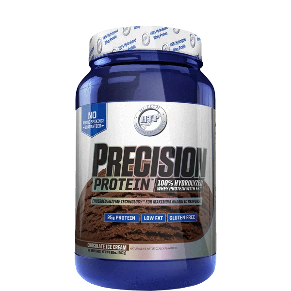 Hi-Tech Precision Protein 2lb 100% Hydrolyzed Whey Protein! 25 grams of Ultra-Premium Protein per serving! Only 2 grams of Fat and 2 grams of Carbs per serving! Gluten Free Hi-Tech Pharmaceuticals are proud to announce the latest breakthrough in Whey Prot