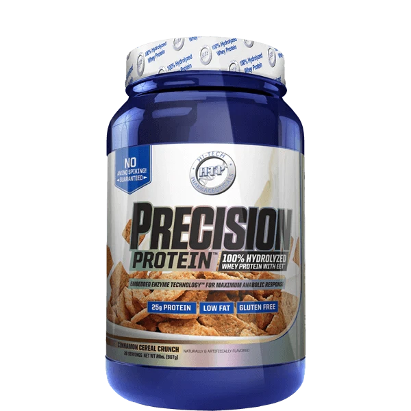 Hi-Tech Precision Protein 2lb 100% Hydrolyzed Whey Protein! 25 grams of Ultra-Premium Protein per serving! Only 2 grams of Fat and 2 grams of Carbs per serving! Gluten Free Hi-Tech Pharmaceuticals are proud to announce the latest breakthrough in Whey Prot