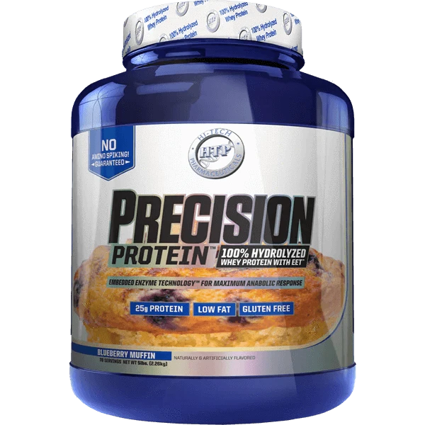 Hi-Tech Precision Protein 5lb 100% Hydrolyzed Whey Protein! 25 grams of Ultra-Premium Protein per serving! Only 2 grams of Fat and 2 grams of Carbs per serving! Gluten Free Hi-Tech Pharmaceuticals are proud to announce the latest breakthrough in Whey Prot