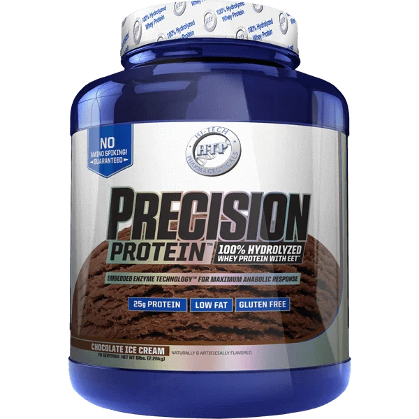 Hi-Tech Precision Protein 5lb 100% Hydrolyzed Whey Protein! 25 grams of Ultra-Premium Protein per serving! Only 2 grams of Fat and 2 grams of Carbs per serving! Gluten Free Hi-Tech Pharmaceuticals are proud to announce the latest breakthrough in Whey Prot