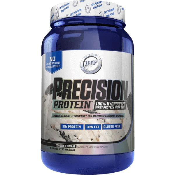 Hi-Tech Precision Protein 2lb 100% Hydrolyzed Whey Protein! 25 grams of Ultra-Premium Protein per serving! Only 2 grams of Fat and 2 grams of Carbs per serving! Gluten Free Hi-Tech Pharmaceuticals are proud to announce the latest breakthrough in Whey Prot