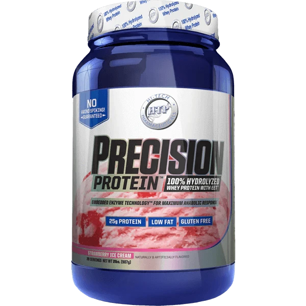 Hi-Tech Precision Protein 2lb 100% Hydrolyzed Whey Protein! 25 grams of Ultra-Premium Protein per serving! Only 2 grams of Fat and 2 grams of Carbs per serving! Gluten Free Hi-Tech Pharmaceuticals are proud to announce the latest breakthrough in Whey Prot