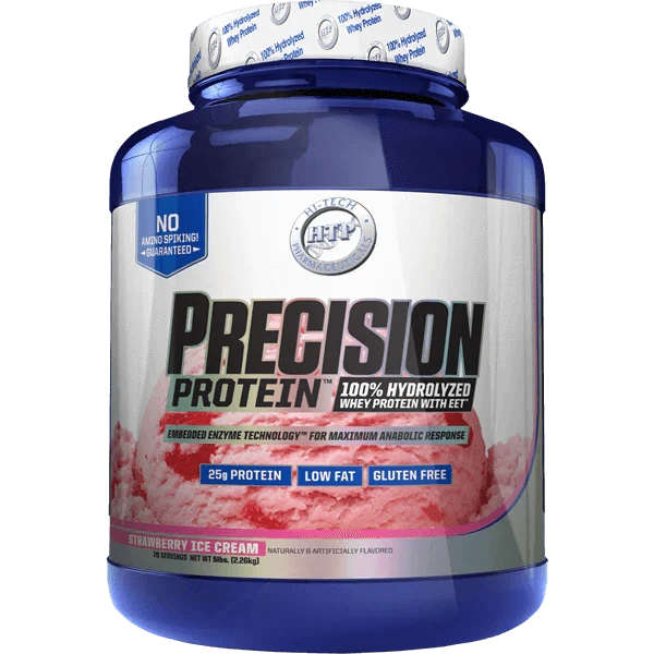 Hi-Tech Precision Protein 5lb 100% Hydrolyzed Whey Protein! 25 grams of Ultra-Premium Protein per serving! Only 2 grams of Fat and 2 grams of Carbs per serving! Gluten Free Hi-Tech Pharmaceuticals are proud to announce the latest breakthrough in Whey Prot