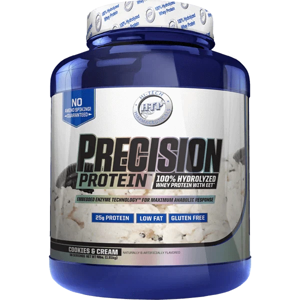 Hi-Tech Precision Protein 5lb 100% Hydrolyzed Whey Protein! 25 grams of Ultra-Premium Protein per serving! Only 2 grams of Fat and 2 grams of Carbs per serving! Gluten Free Hi-Tech Pharmaceuticals are proud to announce the latest breakthrough in Whey Prot