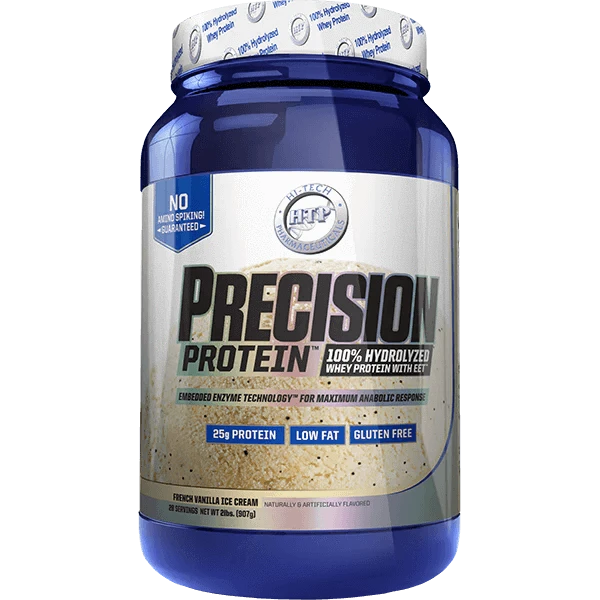 Hi-Tech Precision Protein 2lb 100% Hydrolyzed Whey Protein! 25 grams of Ultra-Premium Protein per serving! Only 2 grams of Fat and 2 grams of Carbs per serving! Gluten Free Hi-Tech Pharmaceuticals are proud to announce the latest breakthrough in Whey Prot