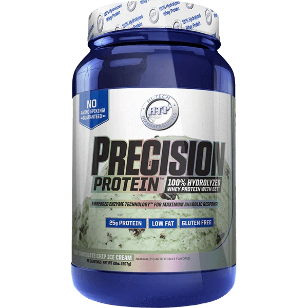 Hi-Tech Precision Protein 2lb 100% Hydrolyzed Whey Protein! 25 grams of Ultra-Premium Protein per serving! Only 2 grams of Fat and 2 grams of Carbs per serving! Gluten Free Hi-Tech Pharmaceuticals are proud to announce the latest breakthrough in Whey Prot