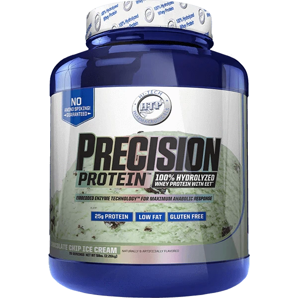 Hi-Tech Precision Protein 5lb 100% Hydrolyzed Whey Protein! 25 grams of Ultra-Premium Protein per serving! Only 2 grams of Fat and 2 grams of Carbs per serving! Gluten Free Hi-Tech Pharmaceuticals are proud to announce the latest breakthrough in Whey Prot