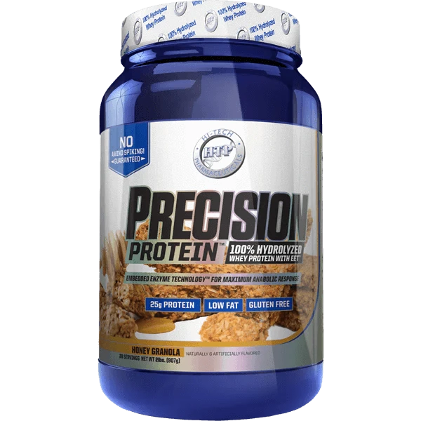 Hi-Tech Precision Protein 2lb 100% Hydrolyzed Whey Protein! 25 grams of Ultra-Premium Protein per serving! Only 2 grams of Fat and 2 grams of Carbs per serving! Gluten Free Hi-Tech Pharmaceuticals are proud to announce the latest breakthrough in Whey Prot