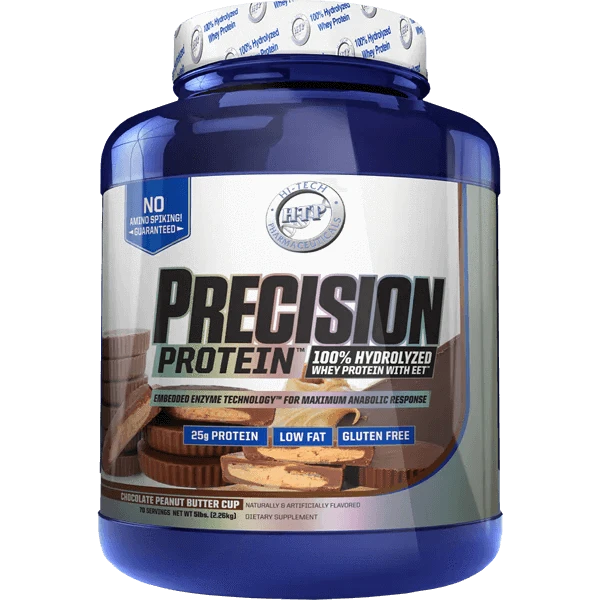 Hi-Tech Precision Protein 5lb 100% Hydrolyzed Whey Protein! 25 grams of Ultra-Premium Protein per serving! Only 2 grams of Fat and 2 grams of Carbs per serving! Gluten Free Hi-Tech Pharmaceuticals are proud to announce the latest breakthrough in Whey Prot