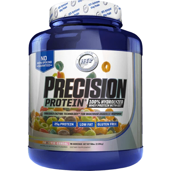 Hi-Tech Precision Protein 5lb 100% Hydrolyzed Whey Protein! 25 grams of Ultra-Premium Protein per serving! Only 2 grams of Fat and 2 grams of Carbs per serving! Gluten Free Hi-Tech Pharmaceuticals are proud to announce the latest breakthrough in Whey Prot