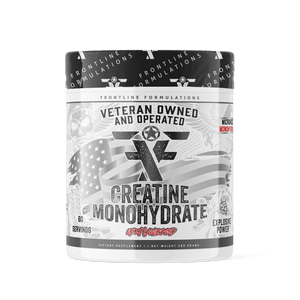 Frontline Formulations Creatine Monohydrate Creatine Monohydrate- Great for buffering lactic acid to keep the power flowing and those reps plentiful!- Dissolves quickly and easily with no stomach cramping or that typical pesky creatine bloat!- Helps incre