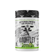 Front Line Formulations Gauntlet Gauntlet is quickly becoming one of the most sought after mid stim pres on the market! -boasting 275mg of caffeine combined with 50mg of astragin for almost instant absorption!-300mg of L-Theanine to prevent jitters and el