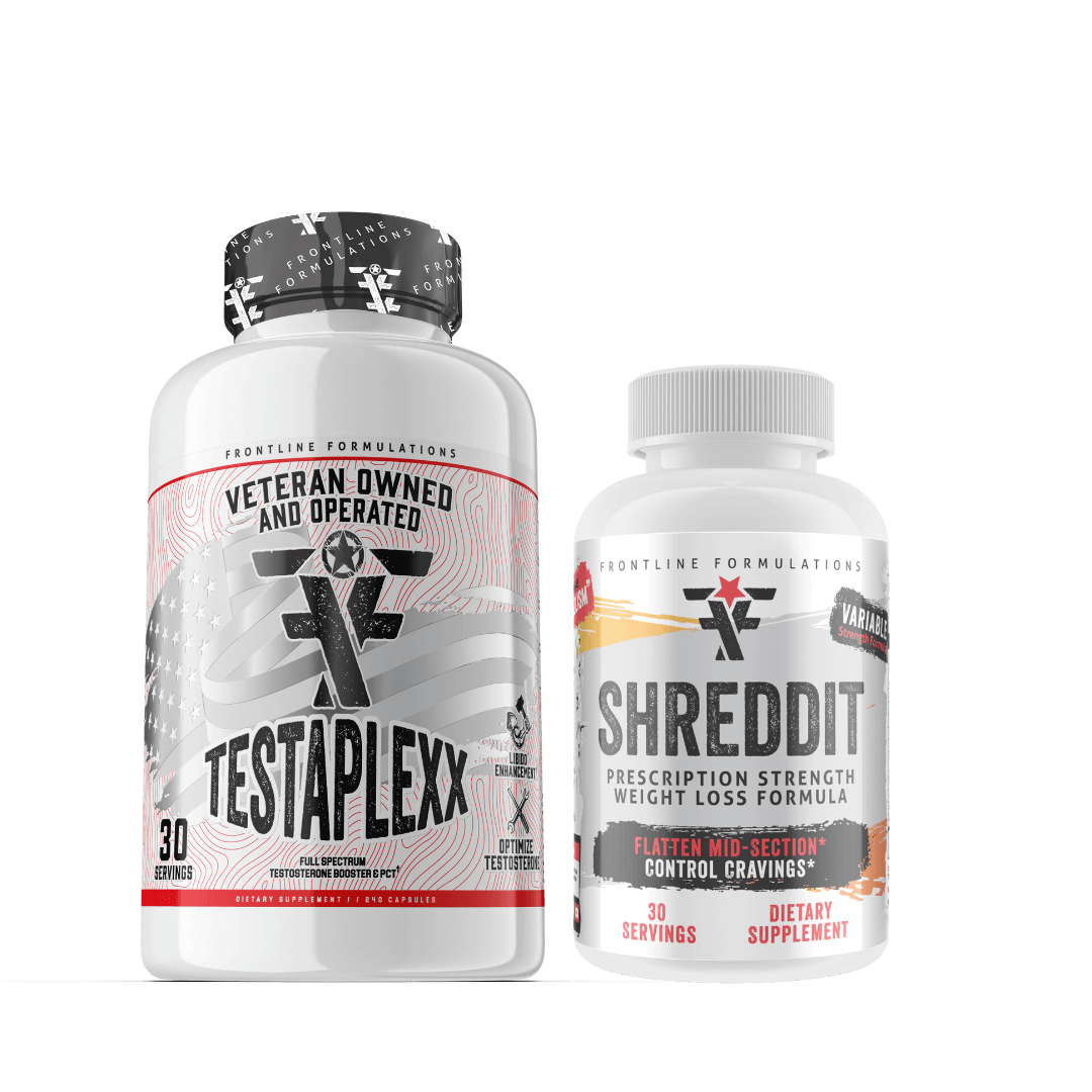 Frontline Formulations Men's Weight Loss Kit Testaplexx Look and feel like a man! The king of blends of ingredients for men's health. There isn't an avenue that Testaplexx hasn't covered! Increasing testosterone isn't easy but when prostate, cholesterol,