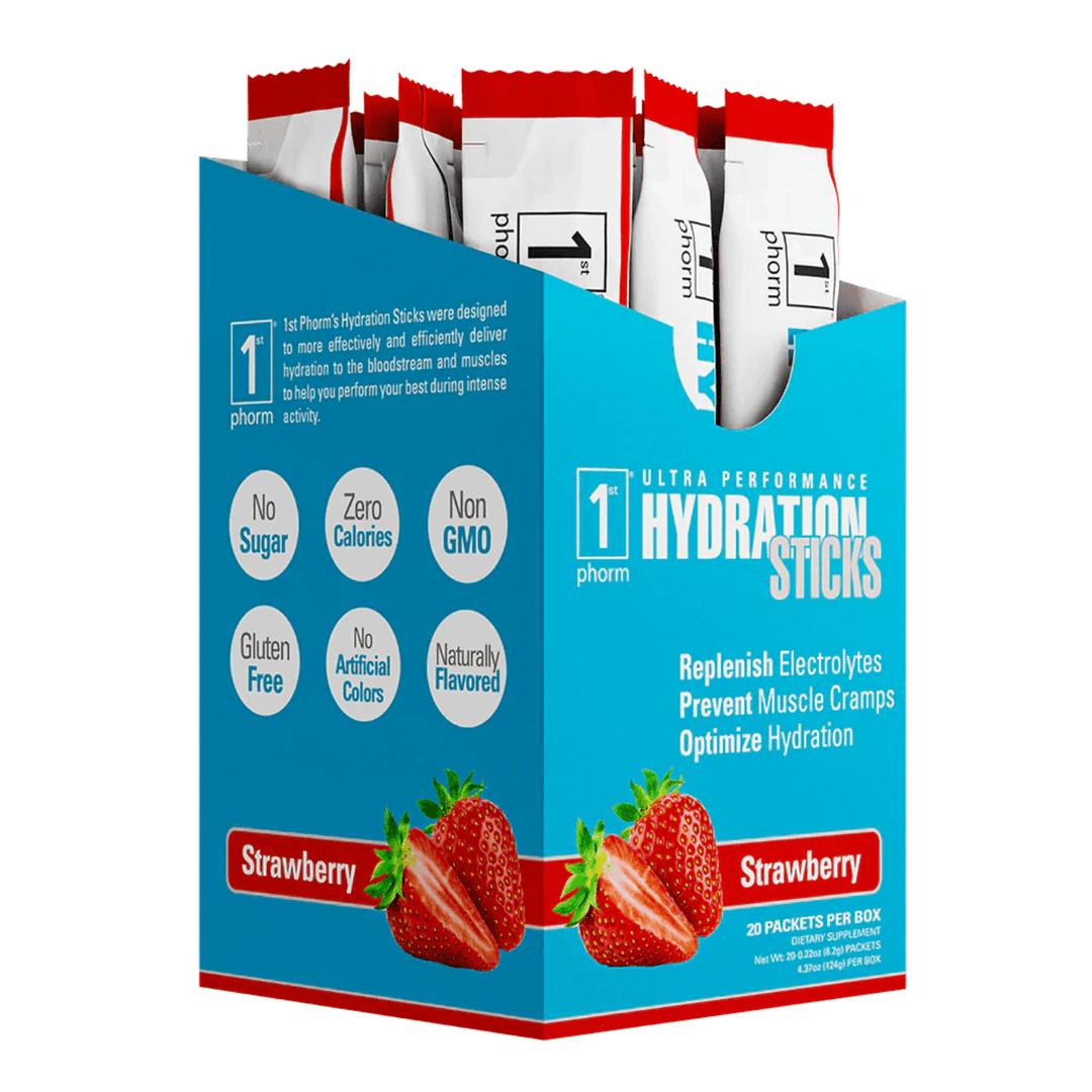 CALL FOR BEST PRICING! 1st Phorm - Hydration Sticks Call Us To Order! 817-301-6816 Description Depending on your training intensity and the heat, water alone may not be enough to keep you hydrated. 1st Phorm’s Hydration Sticks can help! We’ve formulated e