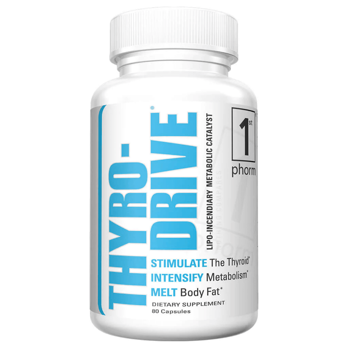 CALL FOR BEST PRICING! 1st Phorm - Thyro-Drive Advanced Metabolism Booster Call Us To Order! 817-301-6816 DESCRIPTION Lipo-Incendiary Metabolic Catalyst Thyro-Drive® is the perfect weapon when it comes to combating a weight loss issue that plagues over 30