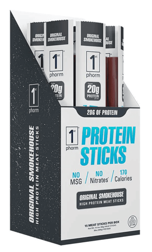 CALL FOR BEST PRICING! 1st Phorm - Protein Sticks (15ct) Call Us To Order! 817-301-6816 DESCRIPTION All it takes is just one bite to taste the difference in 1st Phorm’s high-protein meat sticks. It doesn’t matter what your goal is – lose weight, gain musc