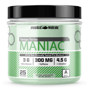 Maniac BENEFITS: - Increase Muscle Pumps* - More Explosive Strength & Power* - Enhance Muscle Hypertrophy* - Intense Energy & Focus* The transparent supplement facts spell it out. Maniac is packed with 14 of the best raw ingredients on the planet to enhan