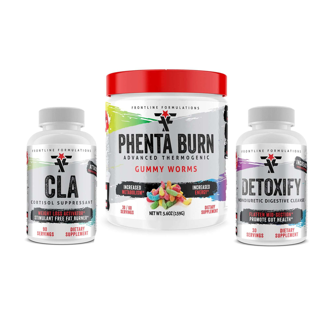 Frontline Formulations Women's Weight Loss Kit The fat burning essentials stack provides our best supplements for weight loss in one perfectly matched bundle. This stack is designed to increase your performance, lean muscle preservation, and fat metabolis