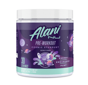Alani Nu - Pre-Workout Turn your workouts up a notch with our flavor packed Pre-Workout. Formulated to provide you with 200mg of caffeine, and amino acids like L-Theanine to prevent you from crashing. The endurance and performance you need, the crisp flav