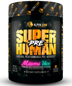 Alpha Lion - Super Human Pre-Workout If you're looking for a pre-workout to help you perform at your peak ability, look no further than SUPERHUMAN by Alpha Lion! SUPERHUMAN is a revolutionary pre-workout that is max-dosed with clinically studied and prove