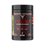 Load image into Gallery viewer, Frontline Formulations Crucible Crucible is quickly becoming the HOTTEST preworkout on the market because of it&#39;s clinically dosed ingredients and perfected formula. Insane energy from 500mg of potent time-released, tri-blend caffeine Enhances nitric oxid
