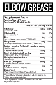 Elbow Grease // Joint Repair and Restore JOINT HEALTH SUPPORT YEARS OF HARD WORK, INSIDE AND OUTSIDE OF THE GYM, DEFINITELY TAKES A TOLL ON YOUR BODY — ESPECIALLY YOUR JOINTS. JOINT HEALTH IS NOT TO BE TAKEN LIGHTLY, YET IT’S OFTEN OVERLOOKED. WITHOUT PRO