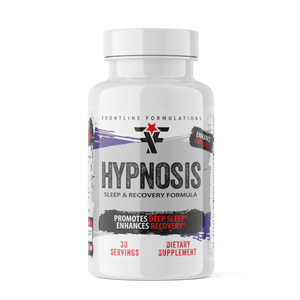 Frontline Formulations Hypnosis Hypnosis - Many people overlook the importance of sleep. Hypnosis helps with stress, recovery, and hormone production. 750mg of anxiety reducing Valerian Root Powder to calm your mind and reduce time taken to fall asleep! 5