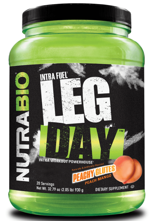 Nutrabio - Intra Fuel - Leg Day If you spend your gym time texting on the squat rack, Leg Day isn't for you. If the highlight of your workout was bragging about shorting Game Stop, take a pass. But if the clanging of iron and grunting of all-out effort is