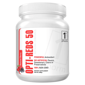 CALL FOR BEST PRICING! 1st Phorm - Opti Reds 50 Call Us To Order! 817-301-6816 DESCRIPTION Opti-Reds 50 powder is packed full of 50 hand-selected, colorful fruits, berries, vegetables, and herbs. This red superfood powder product is the most delicious and