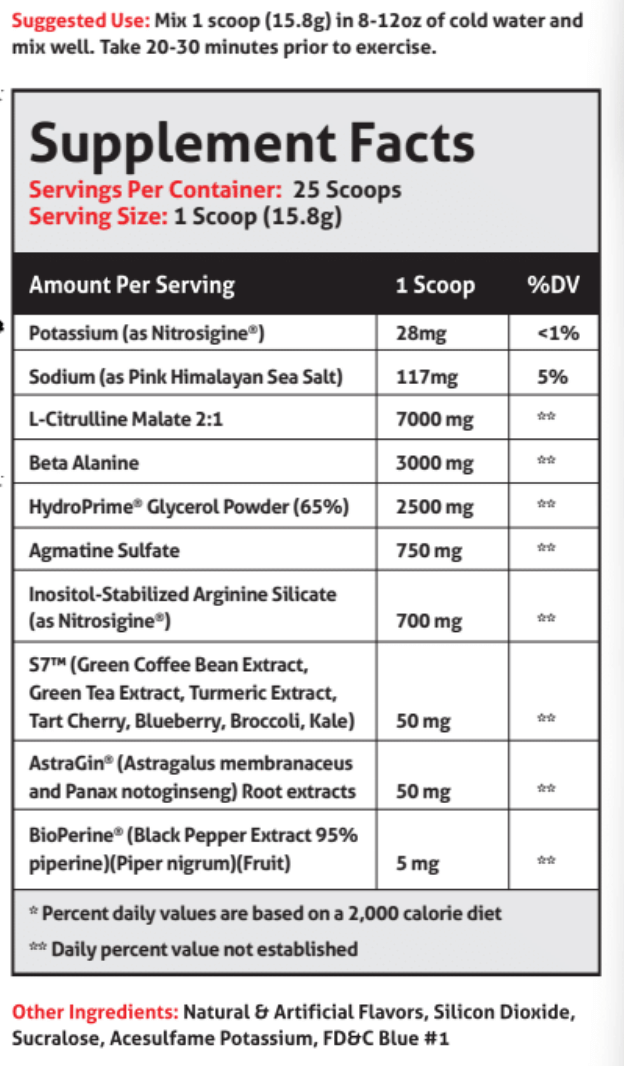 Frontline Formulations Crucible Pump Stack Pumpageddon Strap in! This concoction is for people that chase only the most ridiculous pumps! With a jaw dropping 7,000mg of L-Citruline Malate and key ingredients like nitrosigine, beta alanine and S7, this caf