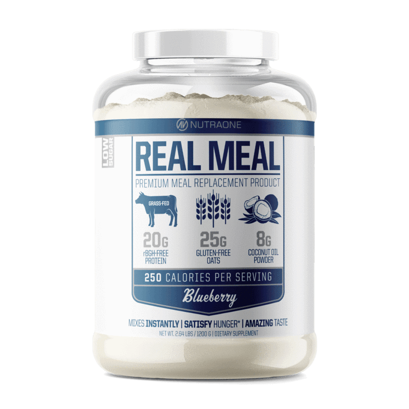 Real Meal DESCRIPTION PREMIUM MEAL REPLACEMENT Real Meal is our premium meal replacement shake bringing quality nutrition to your convenience. This satisfying 250 calorie meal replacement mixes instantly on-the-go with only the purest of ingredients. You
