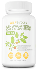 Load image into Gallery viewer, Selfevolve - Ashwagandha Root with Black Pepper Ashwagandha is a powerful adaptogen that helps the body adapt to stress Supports Restful Sleep, Relaxation, and Mood Help Support Healthy Energy Levels Black Pepper Extract for Maximum Absorption
