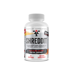 Frontline Formulations Shreddit The magical little pill! Though it may be little, it IS mighty! This is only for the most aggressive of weight loss goals. Body fat doesn't stand a chance once this formula reaches saturation point. Expect the sweat to pour