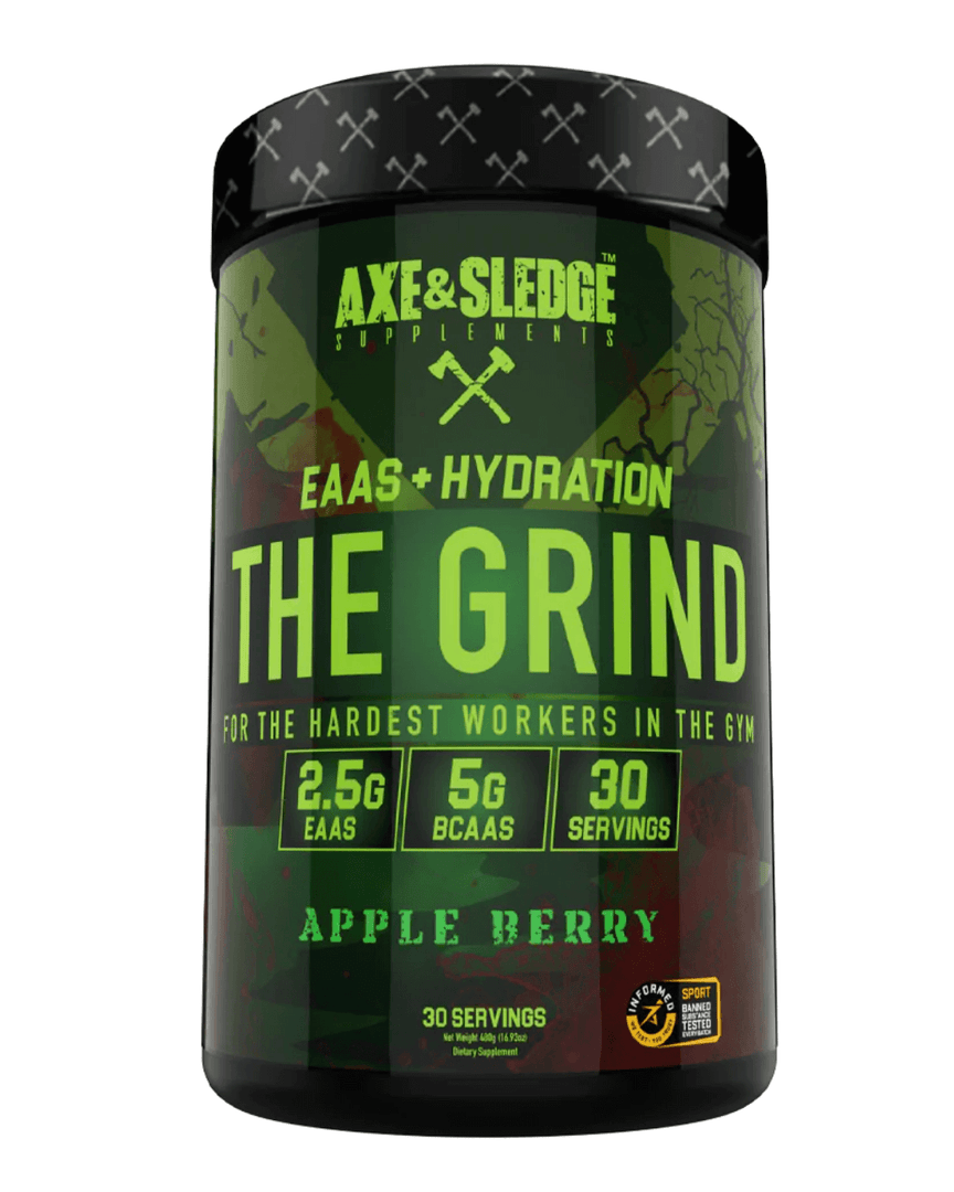 Axe & Sledge - THE GRIND // EAAS, BCAAS, & HYDRATION EAAS, BCAAS, & HYDRATION AMINO ACIDS ARE THE BUILDING BLOCKS OF PROTEIN AND ARE ESSENTIAL FOR HEALTH, RECOVERY, AND PERFORMANCE. THERE ARE APPROXIMATELY 20 AMINO ACIDS THAT HAVE BEEN IDENTIFIED, BUT ONL