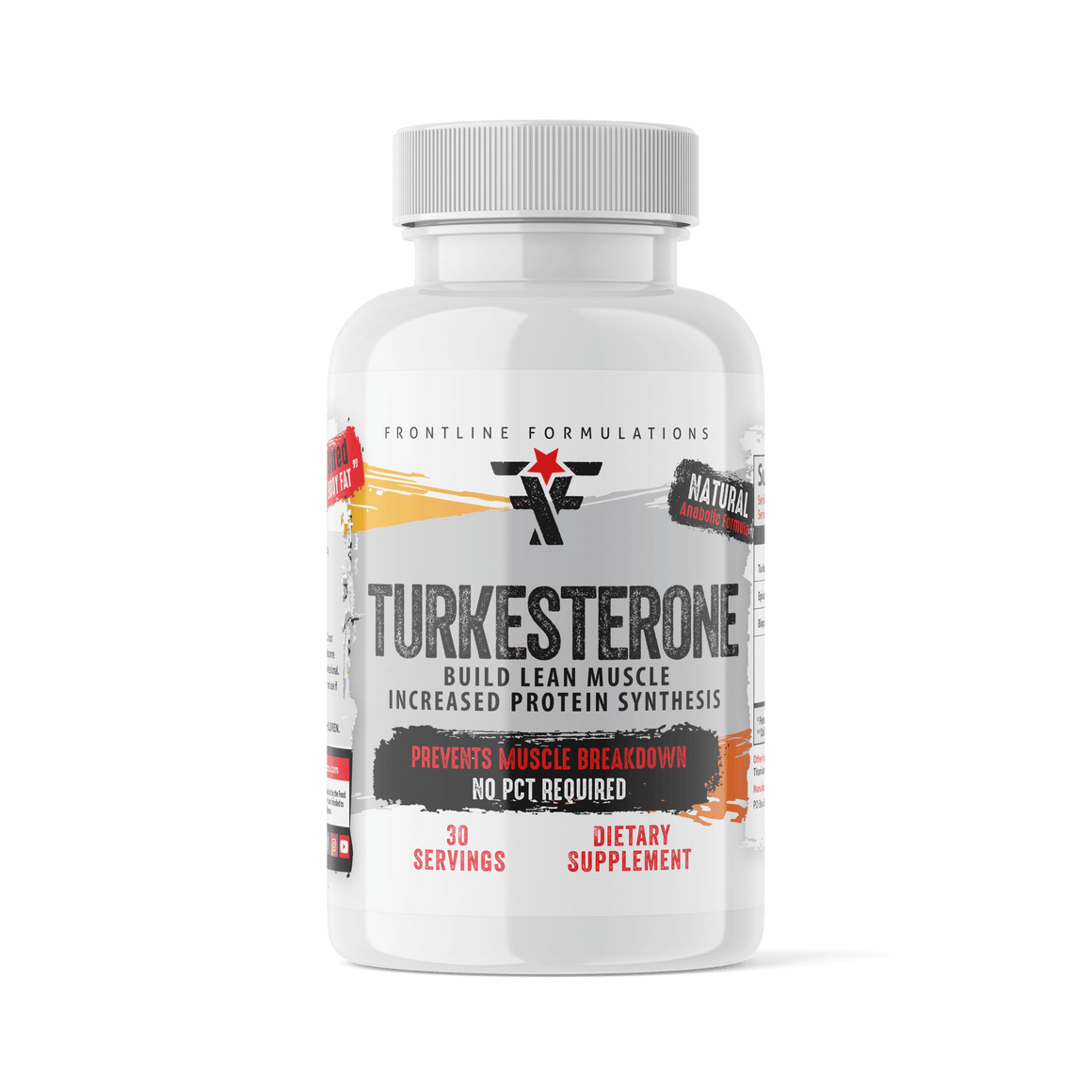 Frontline Formulations Turkesterone The latest and greatest NATURAL muscle building, fat burning compound to hit the market. Use this to boost the body's metabolism of protein consumption and expect to build lean muscle, exercise performance to increase a