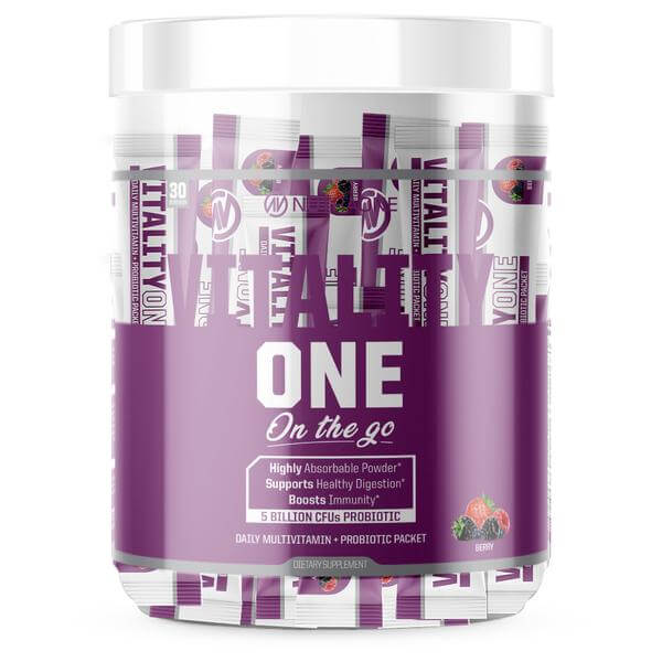 Vitality One- NutraOne DESCRIPTION A complete daily multivitamin, probiotic, & digestive blendVitalityOne is a complete daily multivitamin, probiotic and digestive blend that helps your body receive the essential nutrients it needs.NutraOne’s VitalityOne