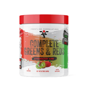 Frontline Formulations Complete Greens & Reds We know you don't get your greens or reds in. Don't worry, we aren't judging, because we have the TASTIEST answer for you!Introducing Complete Greens & Reds!Made with patented ingredients like Digezyme to prom