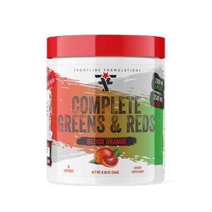 Frontline Formulations Complete Greens & Reds We know you don't get your greens or reds in. Don't worry, we aren't judging, because we have the TASTIEST answer for you!Introducing Complete Greens & Reds!Made with patented ingredients like Digezyme to prom