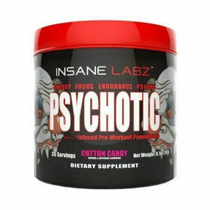 Insane Labs - Psychotic Pre Workout Insane Labz Psychotic Ingredients Supplement Facts Serving Size: 1 Scoop Servings Per Container: 35 Psychotic Blend 4459mg Beta Alanine, Creatine Monohydrate, Caffeine Anhydrous, AMPiberry (Juniperus Communis)(berry), H