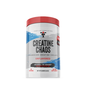 Frontline Formulations Creatine Chaos When it comes to clinically proven supplements, creatine is at the top of the list. Creatine Chaos features the ultimate transport delivery method to increase ATP and drive exercise performance pre workout. This creat
