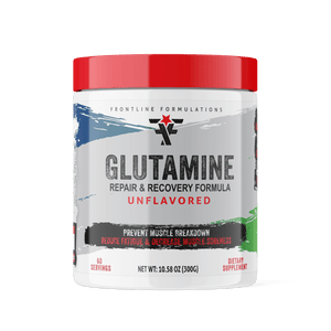 Frontline Formulation Glutamine Supports metabolic and heart health! Helps fuel post-workout recovery! Fantastic for gut barrier maintenance (gut health) when taken in the morning on an empty stomach! Wonderful support for normal immune function! Studies
